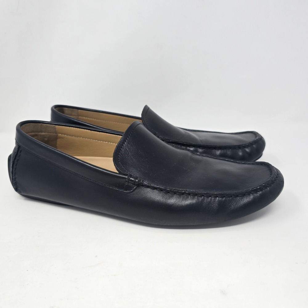 Bally Walton Black Leather Driving Loafers Mens 9.5 M Italy Slip On Shoes READ